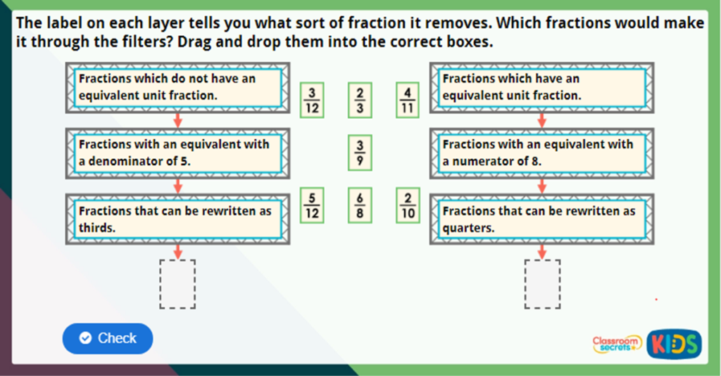Year 3 Equivalent Fractions 3 Challenge