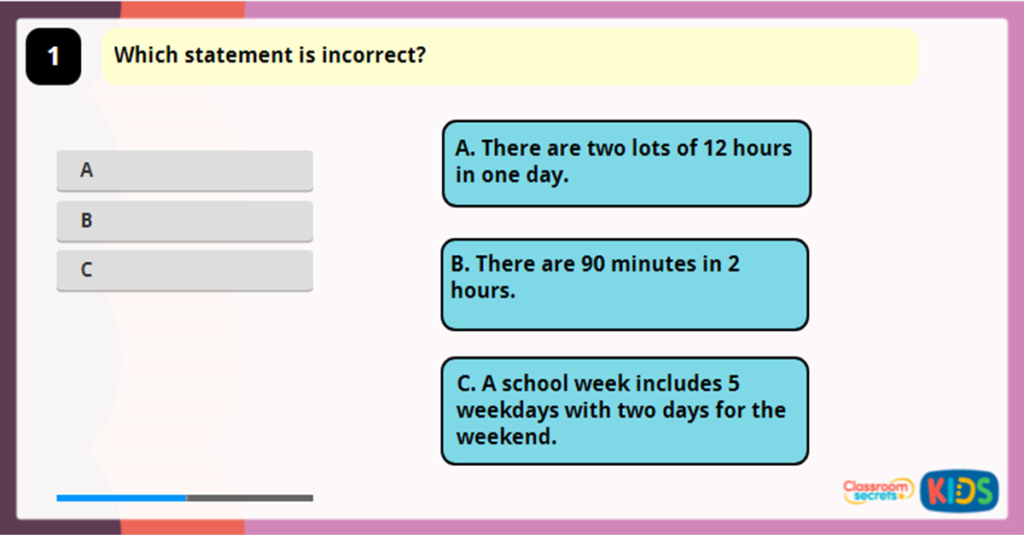 Year 3 Hours in a Day Game