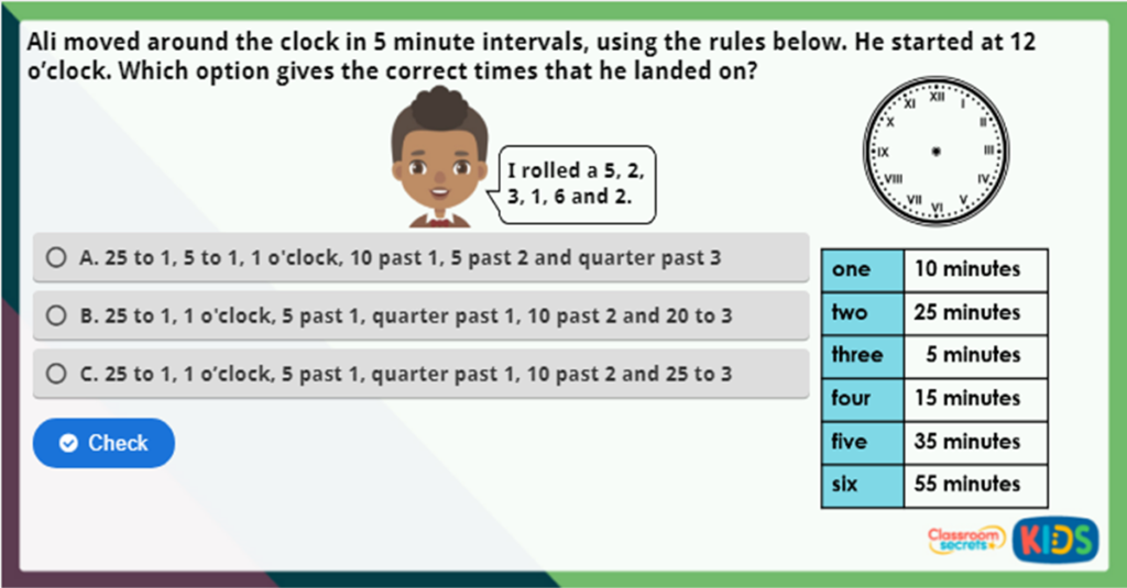 Year 3 Telling the Time to 5 minutes