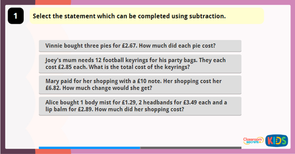Year 4 Four Operations Game