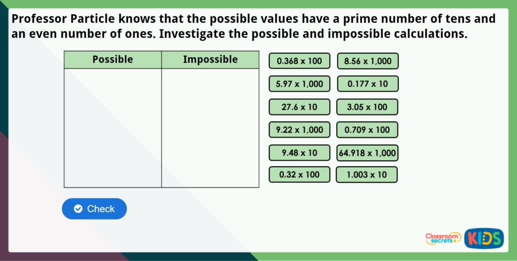 Year 5 Multiply by 10, 100 and 1,000 Maths Challenge
