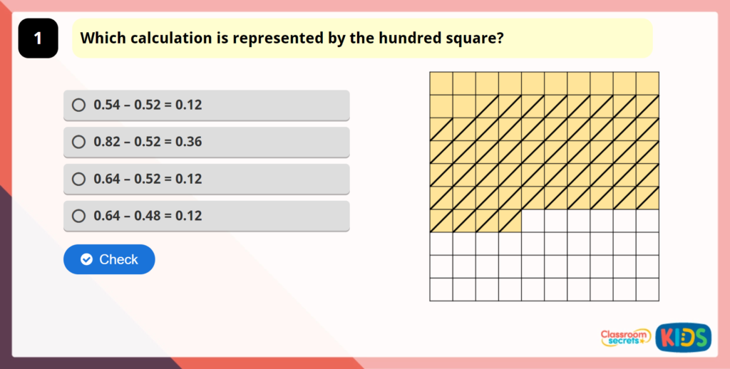 Year 5 Subtracting Decimals within 1 Game