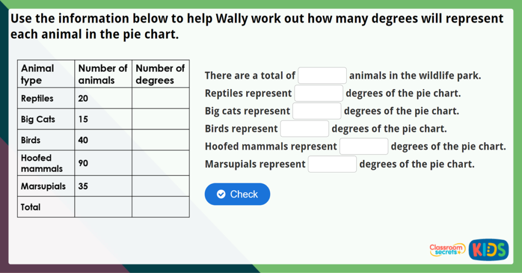 Year 6 Draw Pie Charts Challenge
