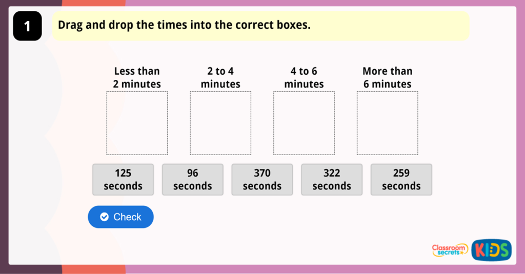 Year 4 Hours, Minutes and Seconds Game