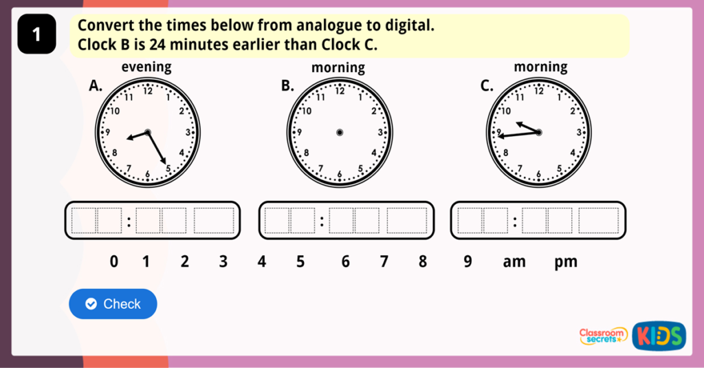 Year 4 Analogue to Digital - 12 Hour Game