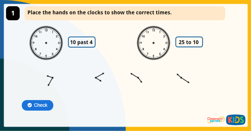 Year 2 Telling Time to 5 Minutes Game
