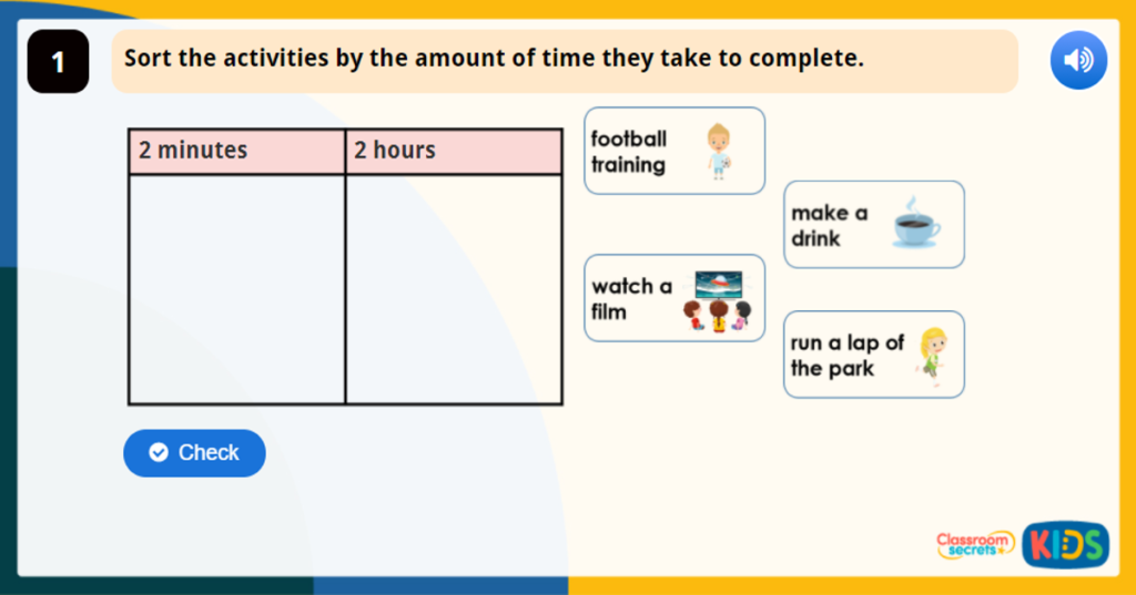 Year 1 Writing Time Maths Game