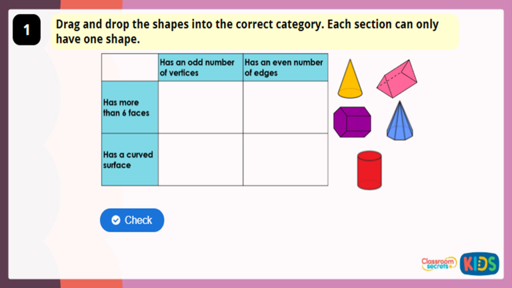 Year 3 Construct 3D Shapes Game