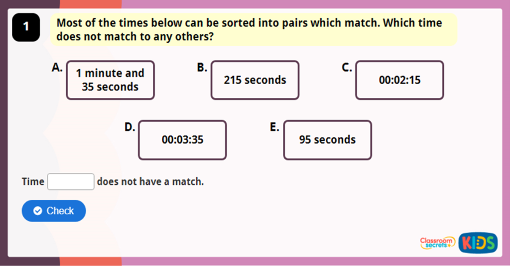 Y3 Measuring Time in Seconds Game