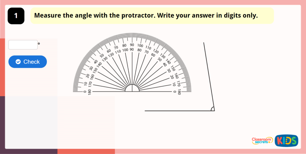 Year 5 Measure with a Protractor 1 Maths Game
