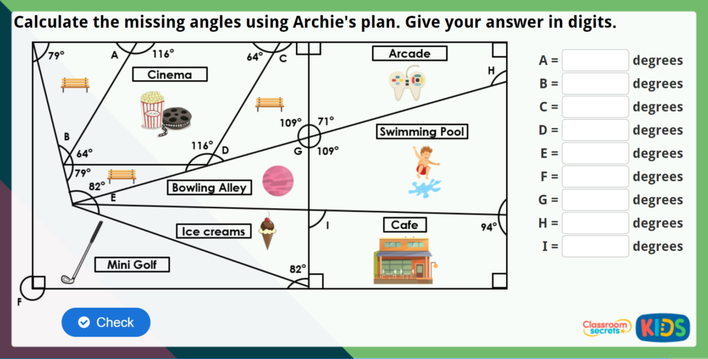 Year 6 Angles in Quadrilaterals Maths Challenge