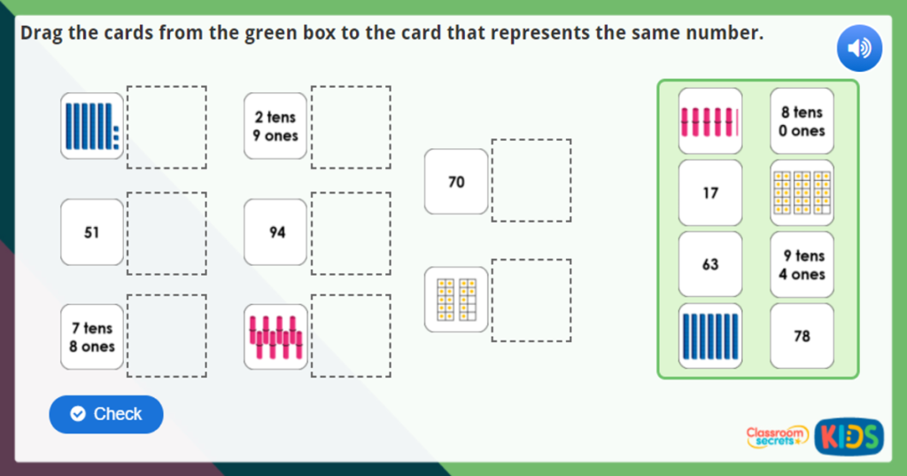 Year 1 Partitioning Numbers Maths Challenges