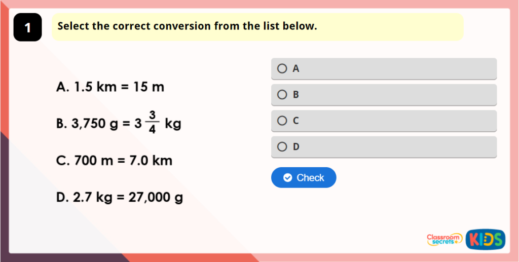 Year 5 Kilograms and Kilometres Game