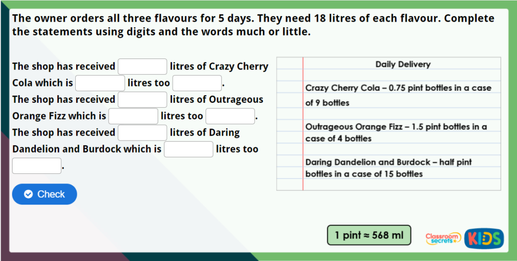 Year 5 Imperial Units Challenge Game