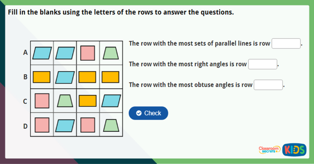 Year 4 Quadrilaterals Challenge