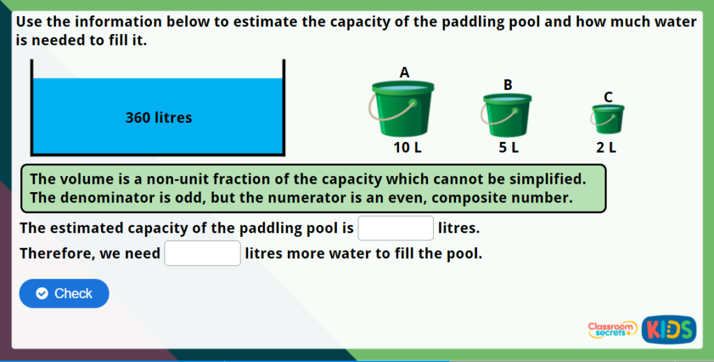 Year 5 Estimate Capacity Maths Challenge