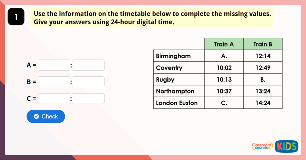 Year 5 Timetables Game