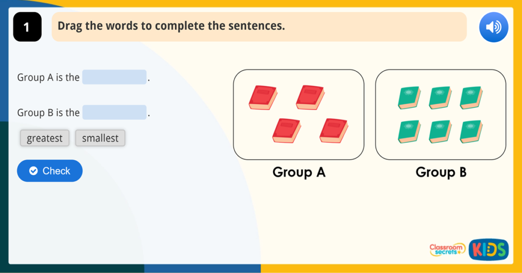 Year 1 Ordering Objects Game