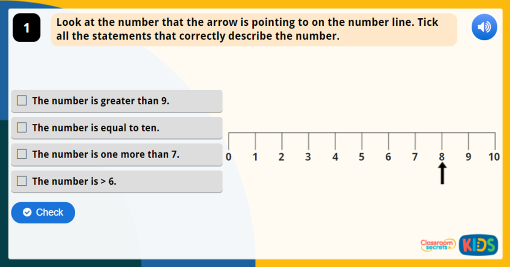 Year 1 The Number Line Game