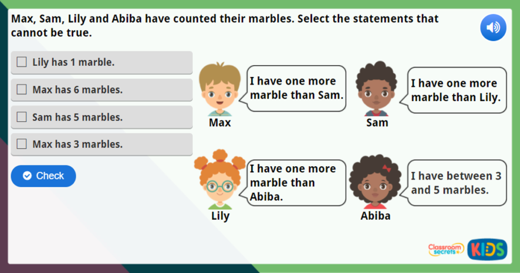 Year 1 Count One More Maths Challenge