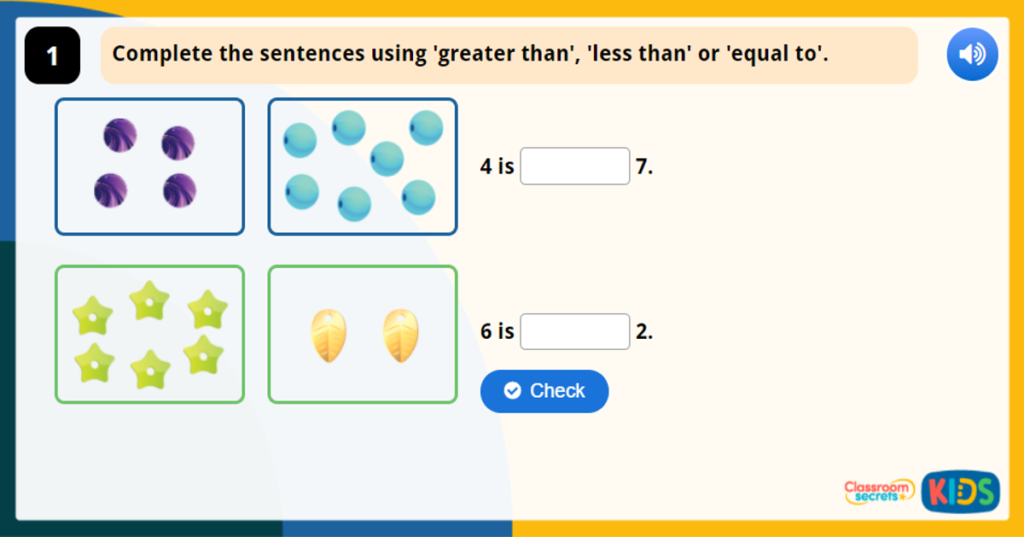 Year 1 Comparing Objects Game