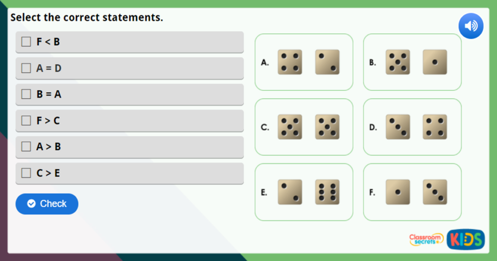 Year 1 Compare Number Bonds Maths Challenge