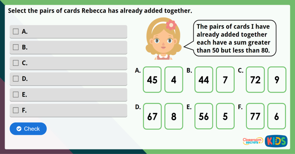Year 2 Add 2-Digit and 1-Digit Numbers Challenge