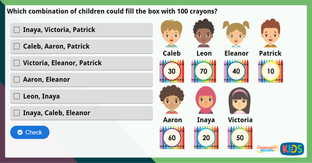 Year 2 Bonds to 100 - Tens Challenge