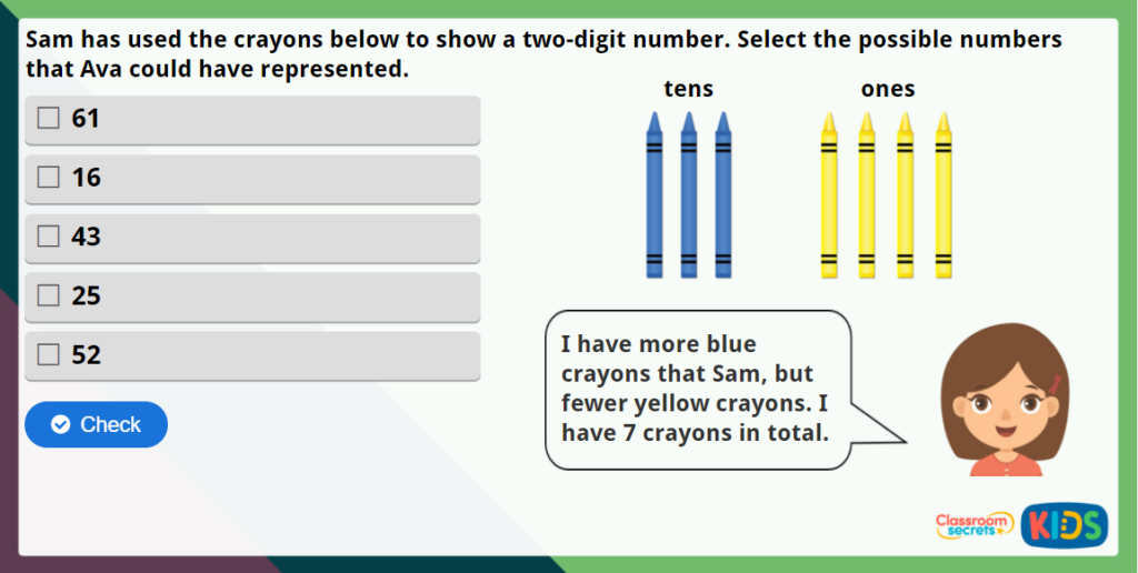 Year 2 Representing Numbers Maths Challenge