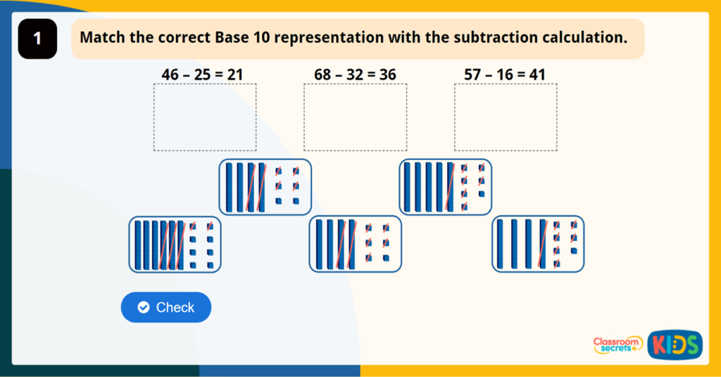 Year 2 Subtract with 2 Digits 1 Game