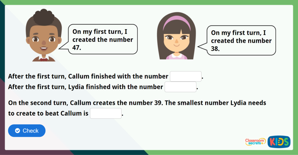 Year 2 Subtract with 2 Digits 2 Challenge
