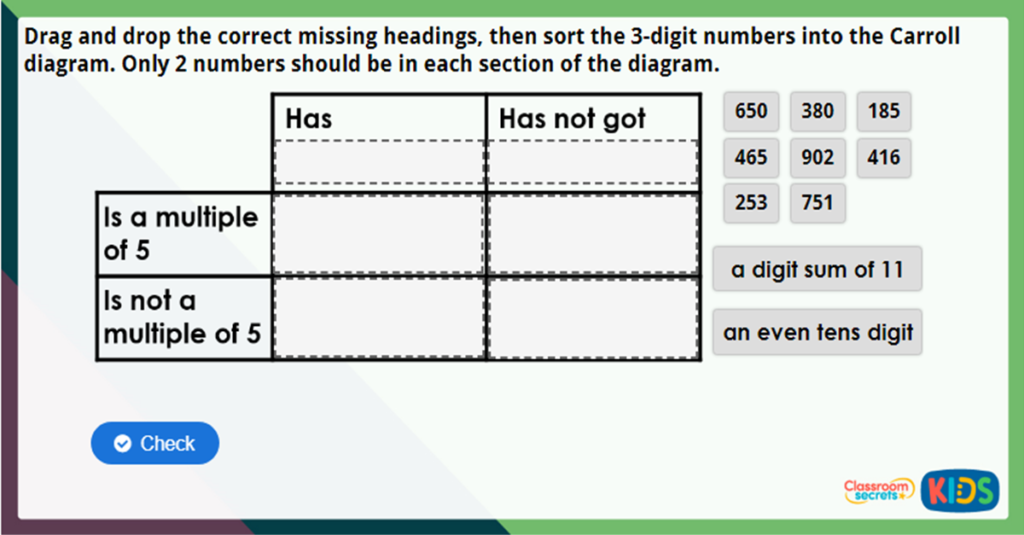 Year 3 100s 10s and 1s Maths Challenge