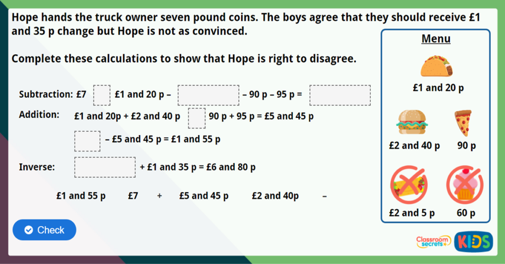 Year 3 Check Answers Challenge