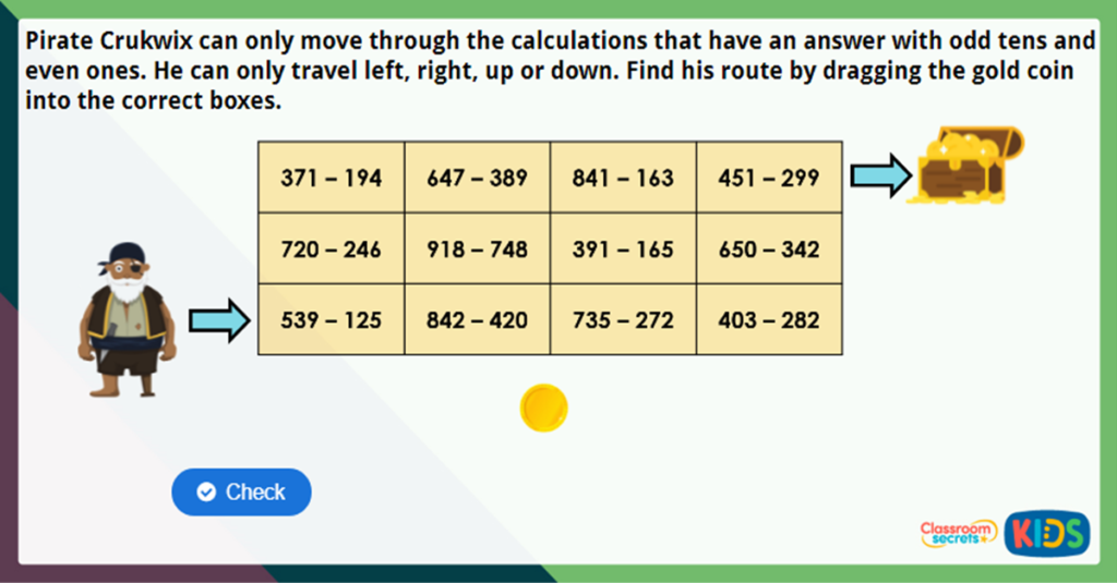 Year 3 Subtract 3 Digits from 3 Digits 2 Challenge
