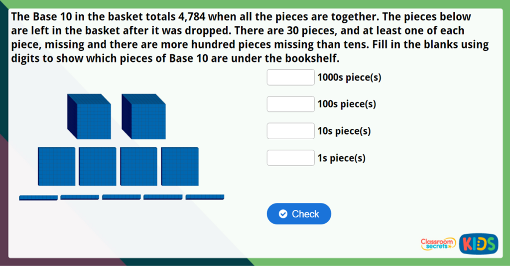 Year 4 Partitioning Maths Challenge