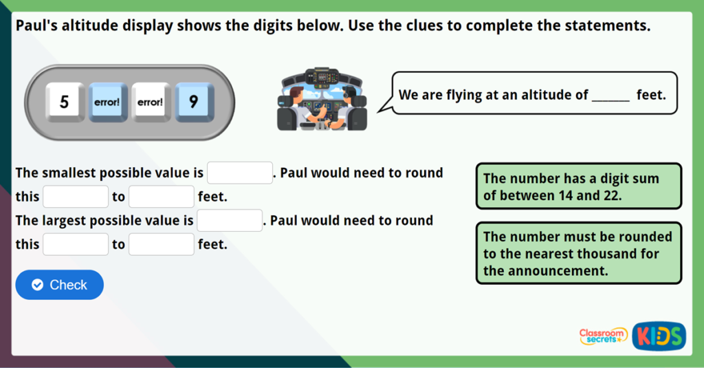 Year 4 Round to the Nearest 1,000 Challenge