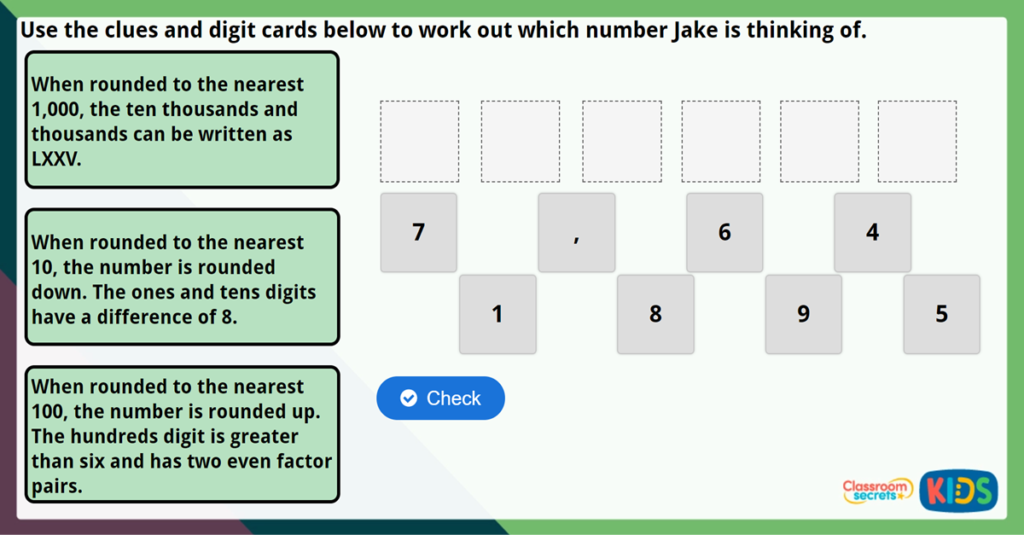 Year 5 Round within 100,000 Challenge