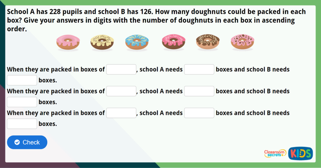Year 6 Common Factors Challenge