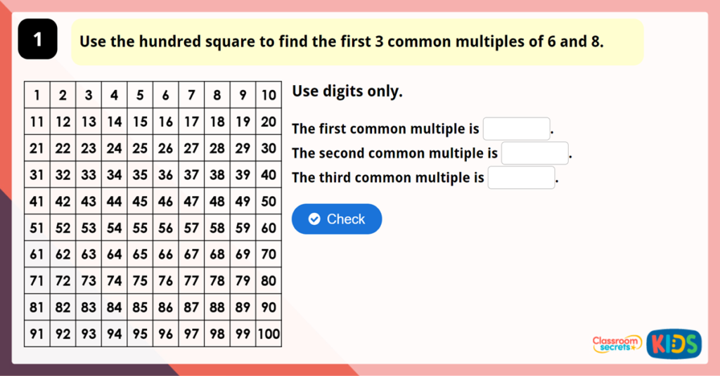 Year 6 Common Multiples Game
