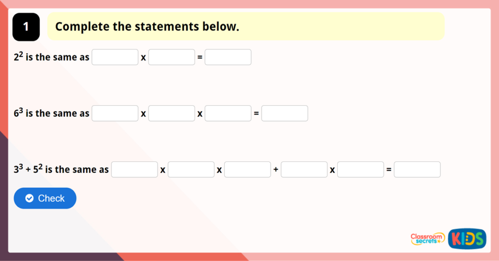 Year 6 Square and Cube Numbers Game