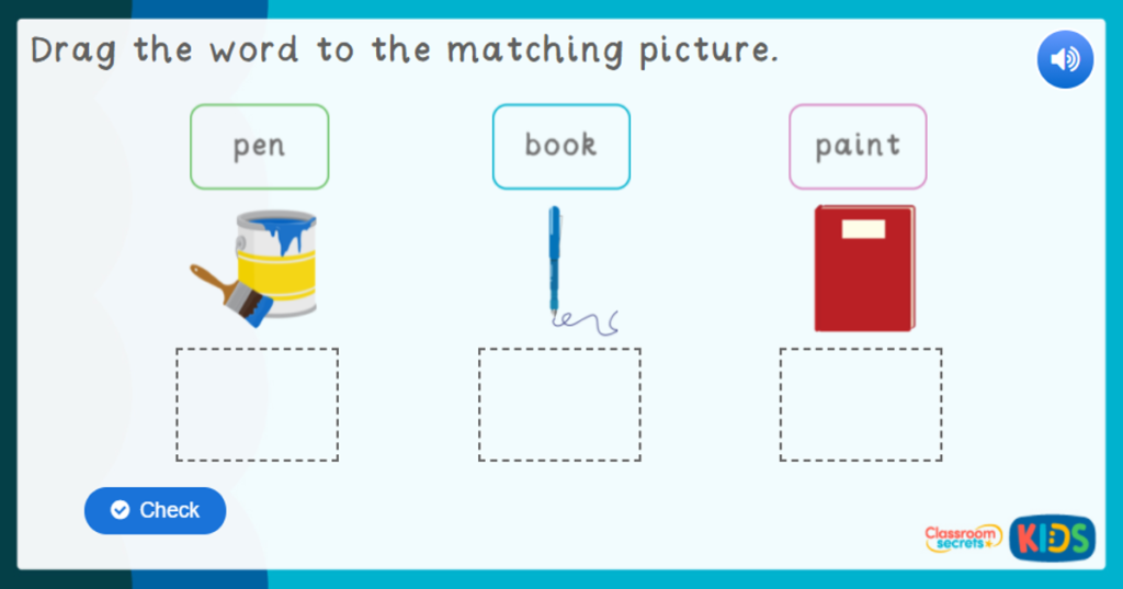 Reception School Labelling Game