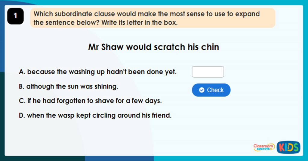 Year 4 Expanding Sentences Game 2