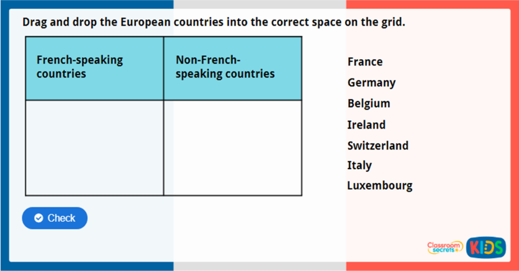 Year 4 French Where in the World Speaks French Game
