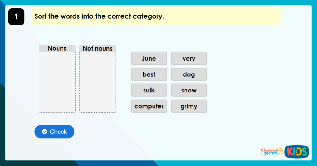 Year 4 Recognising Nouns Game