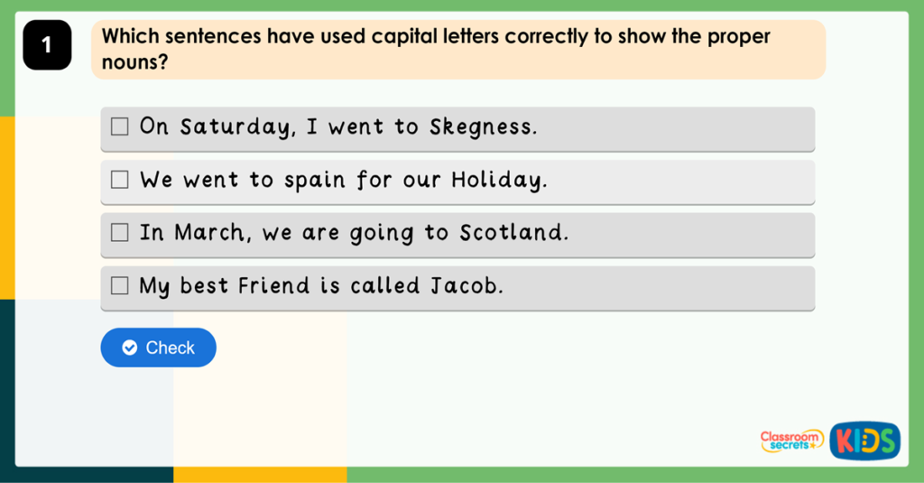 Year 2 What are Nouns? Game