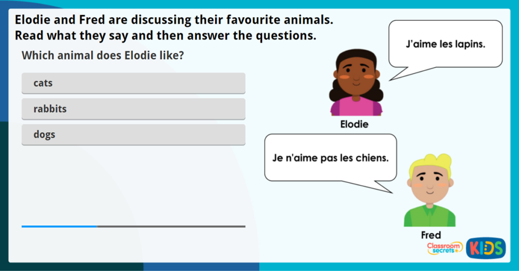 LKS2 French Animal Likes and Dislikes
