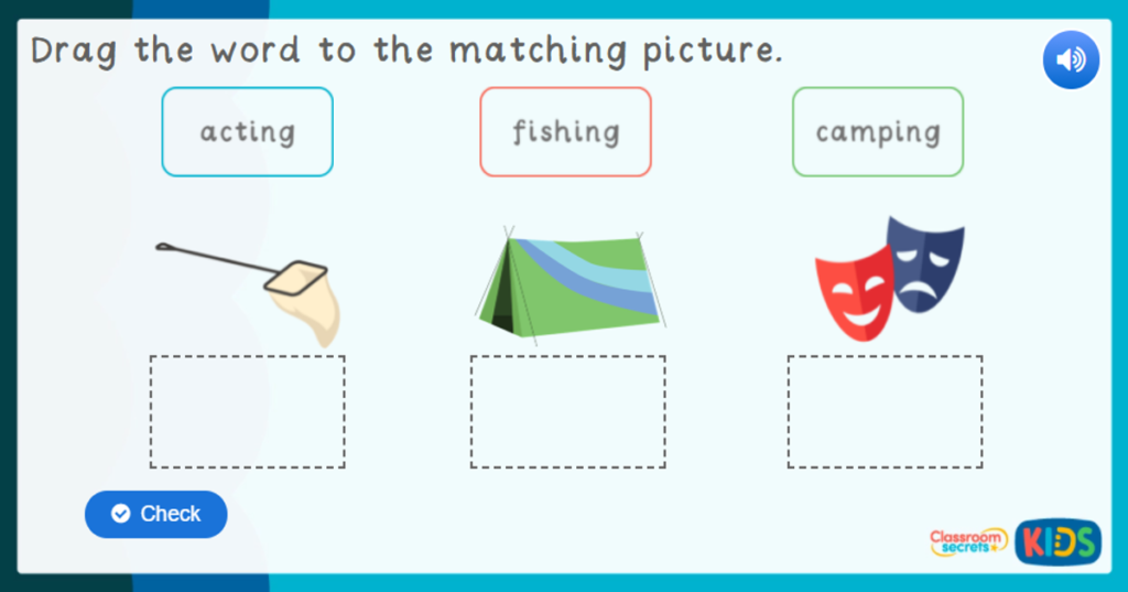 Reception Hobbies Labelling Game