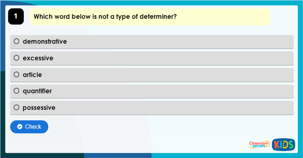 Year 3 Recognising and Using Determiners
