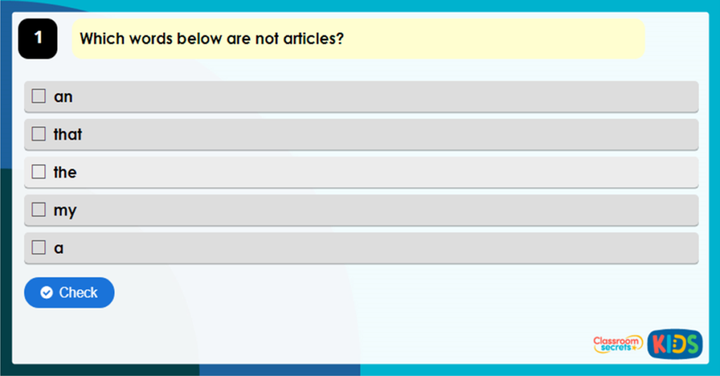 Year 3 The A or An Game