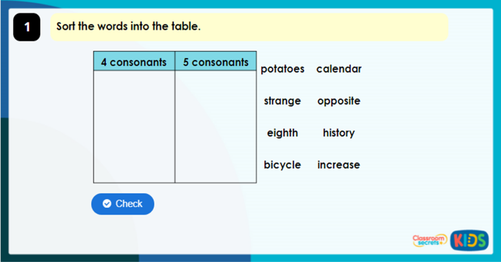 Year 3 What is a Consonant? Game